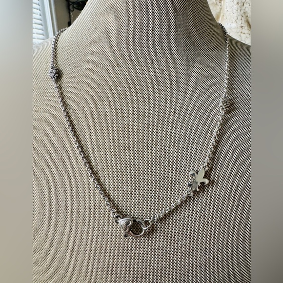 Judith Ripka Jewelry - Judith Ripka Elegant Silver And CZ with Heart and Fleur-de-lis Accent 18”